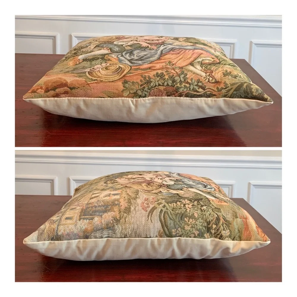 Vintage Italian tapestry decorative throw pillow